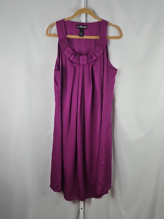 Lane Bryant Dresses & Skirts - Lane Bryant Magenta Pleated Neck Midi Dress Size 18